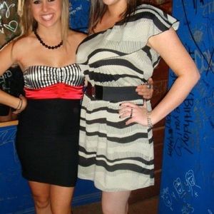 Foreign Exchange Line Patterned Dress